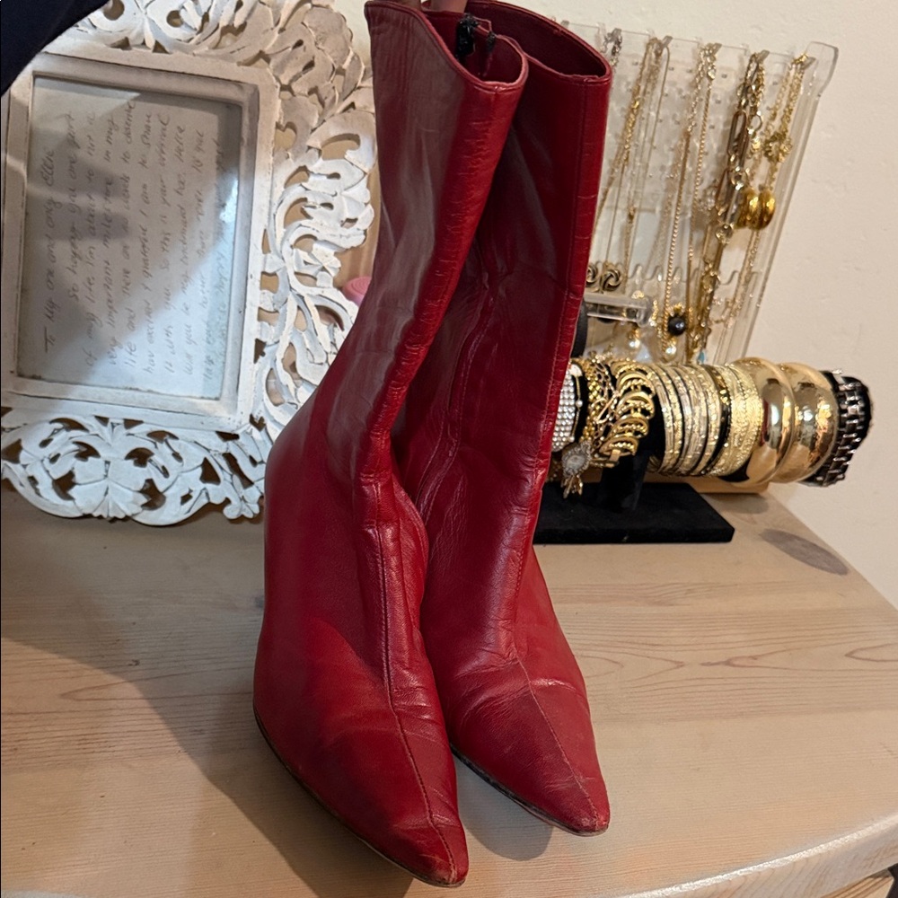 Barney’s NY Red Leather Women's Boots